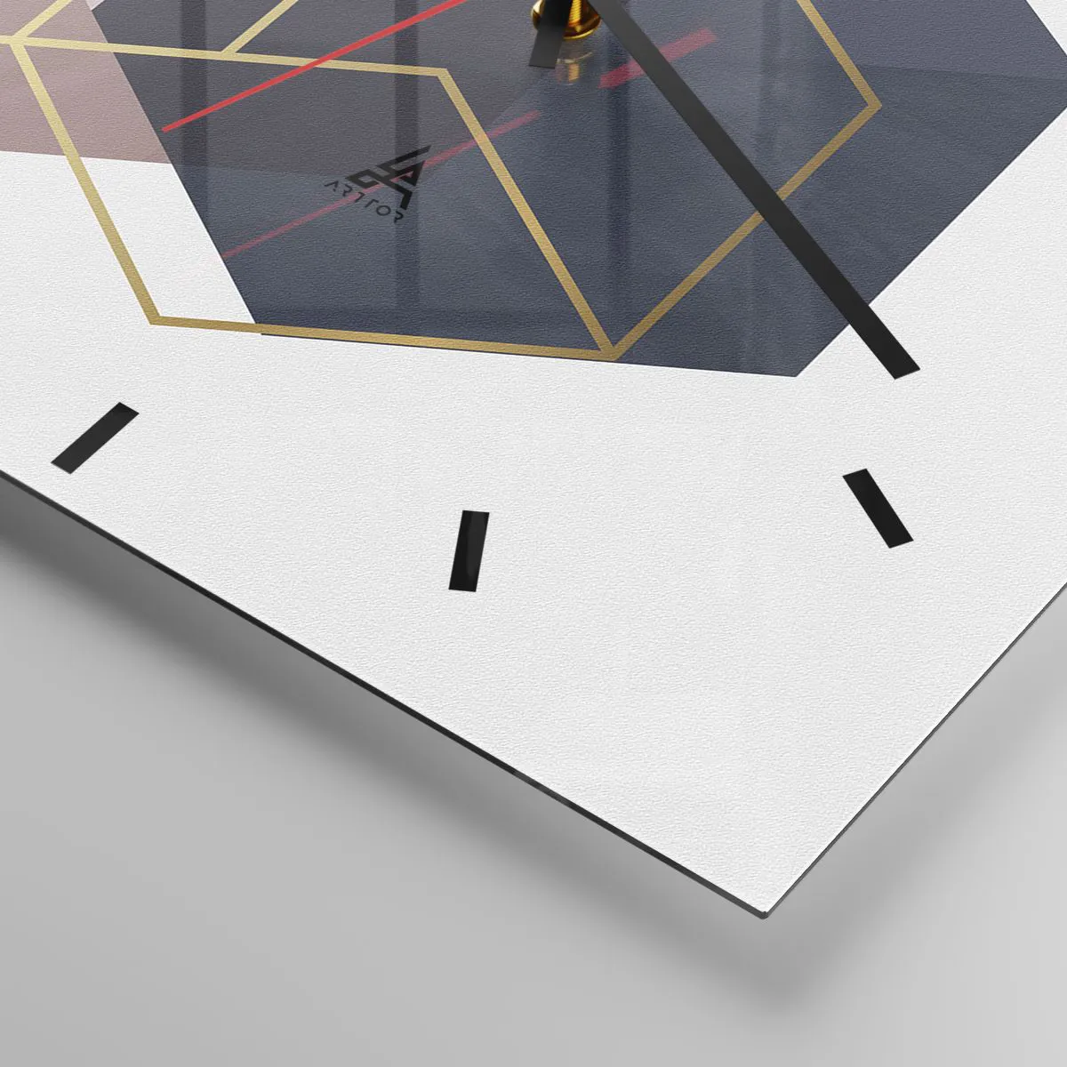 Ceas de perete - Ceas pe sticlă - Puterea simplității - 30x30 cm