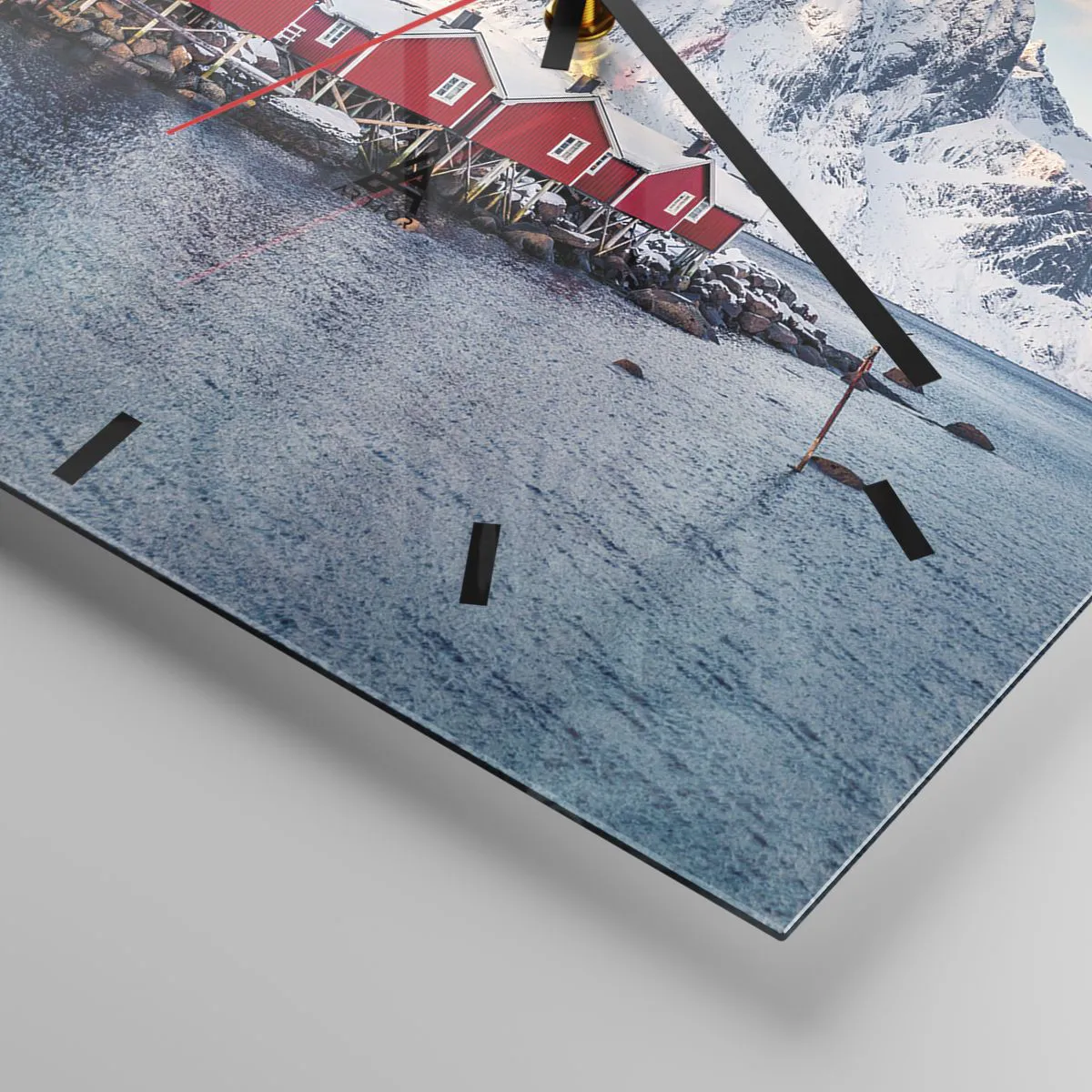 Wall clock - Clock on glass - Northern Retreat - 40x40 cm