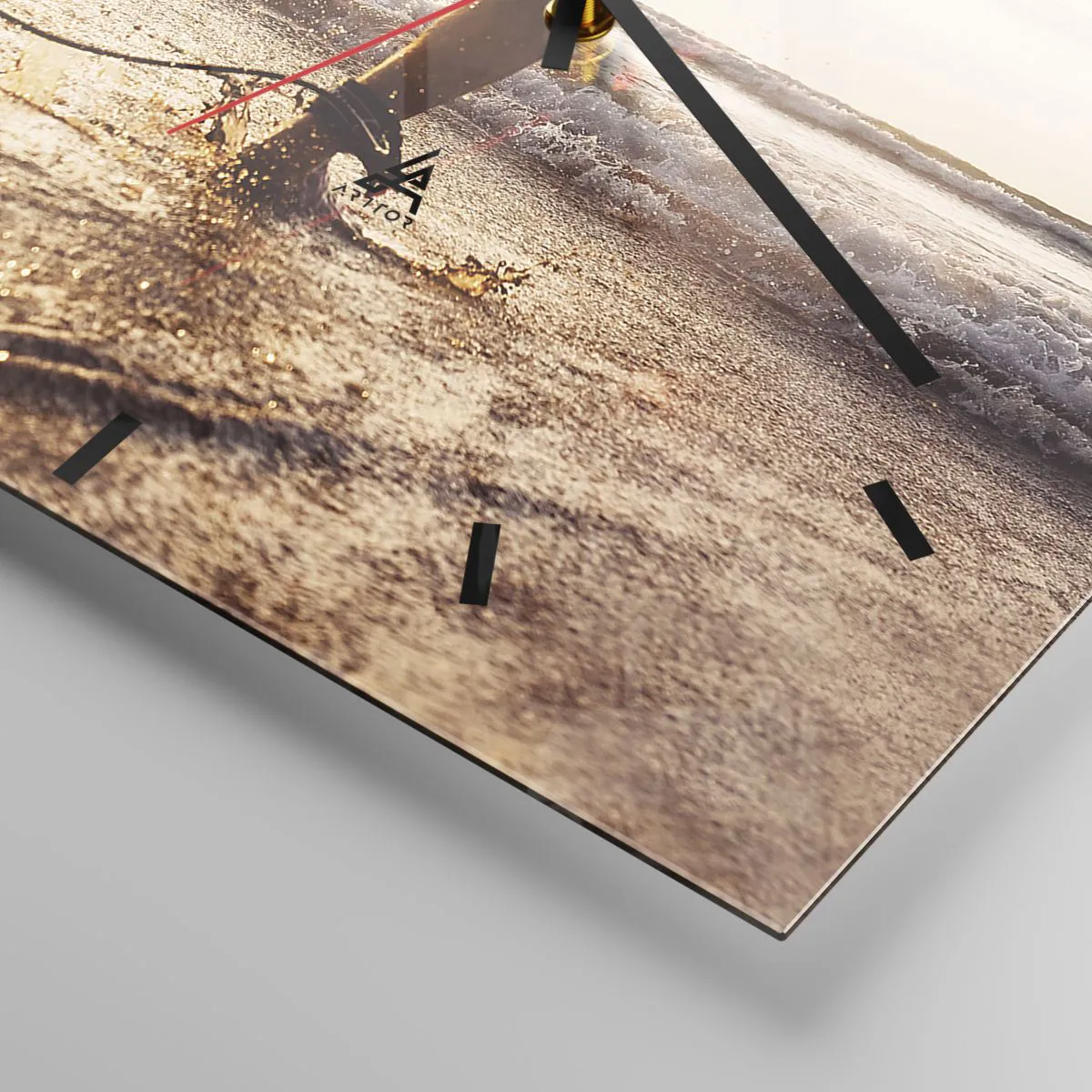 Relógio de parede - Relógio em vidro - Encontro das ondas - 30x30 cm