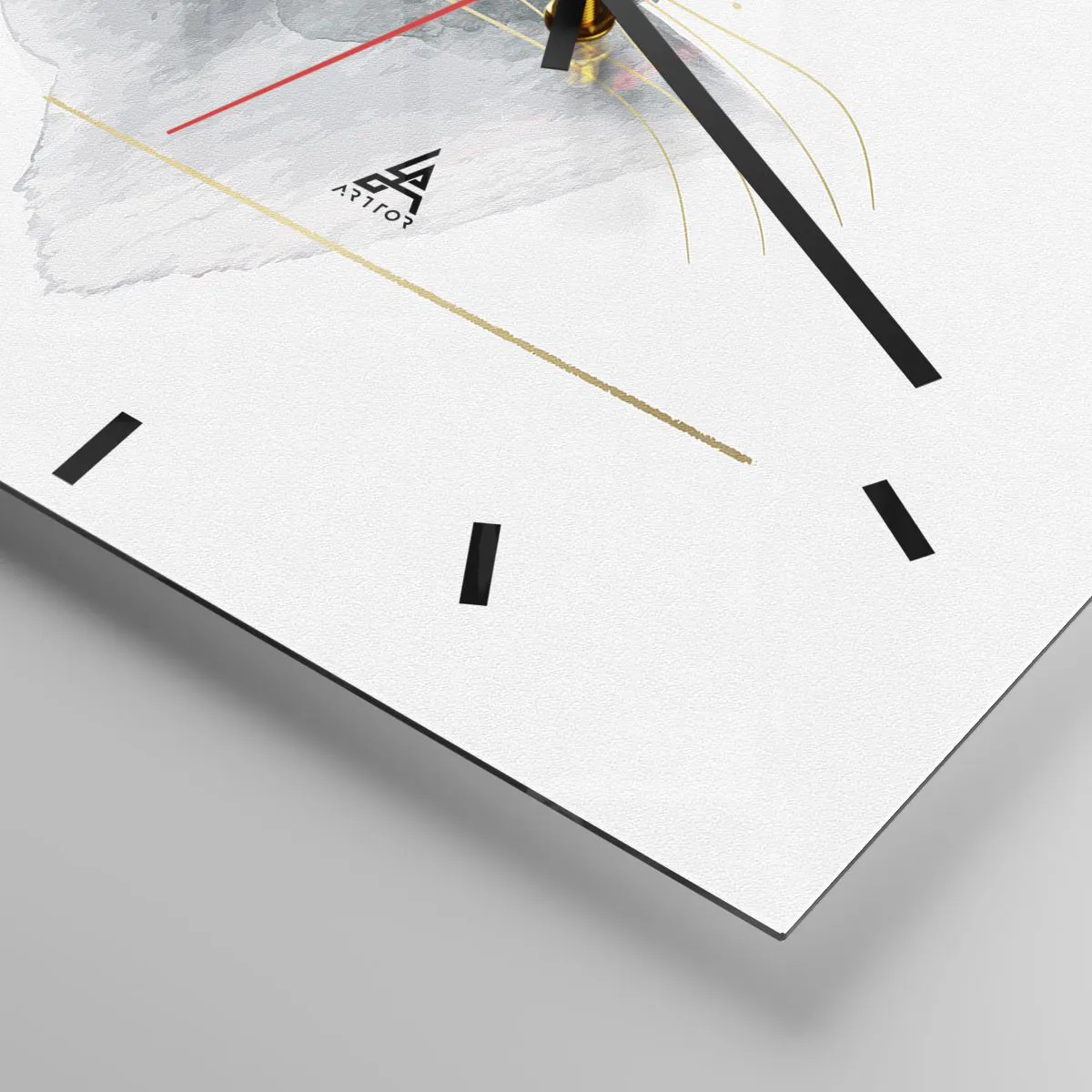 Wandklok - Klok - Over de relatie tussen grijs en goud - 40x40 cm