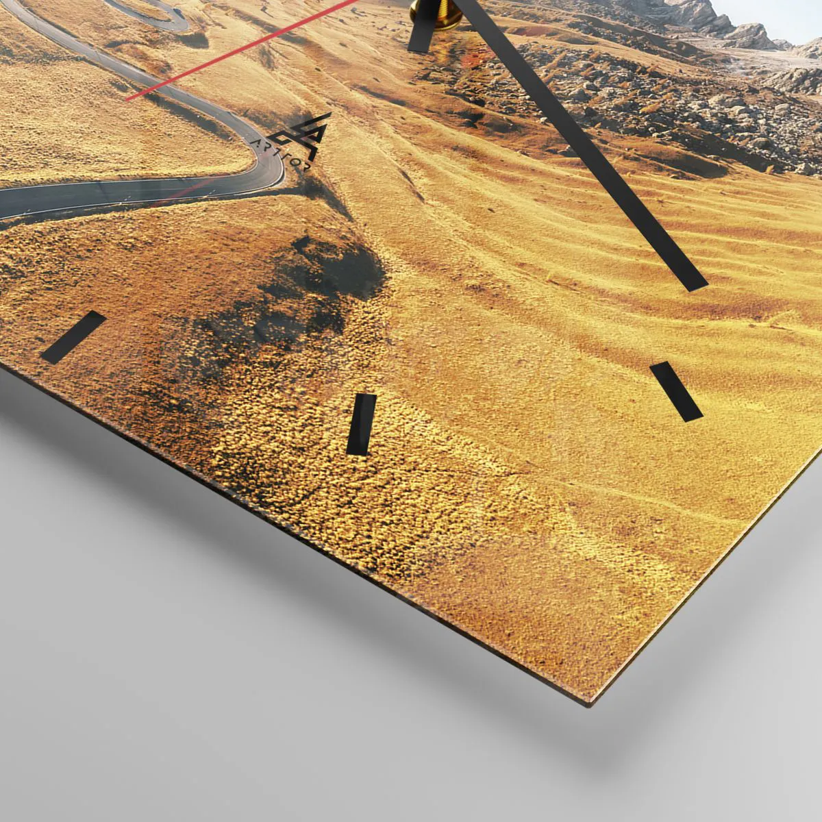 Ceas de perete - Ceas pe sticlă - Într-o vale de aur - 40x40 cm