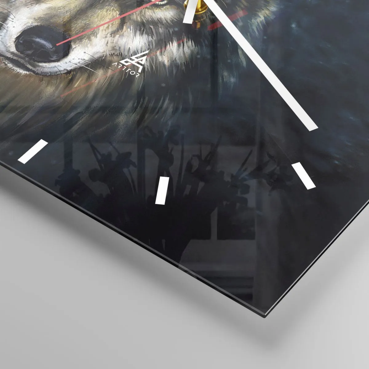 Ceas de perete - Ceas pe sticlă - Alfa? Și omega - 30x30 cm