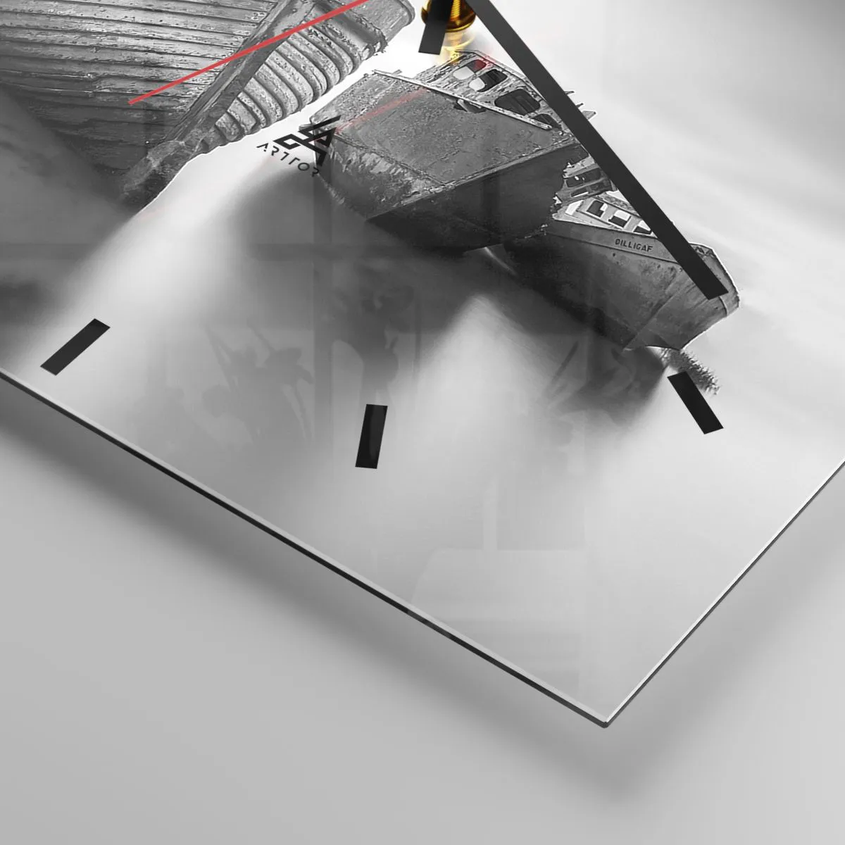 Wall clock - Clock on glass - Now Only a Memory - 30x30 cm