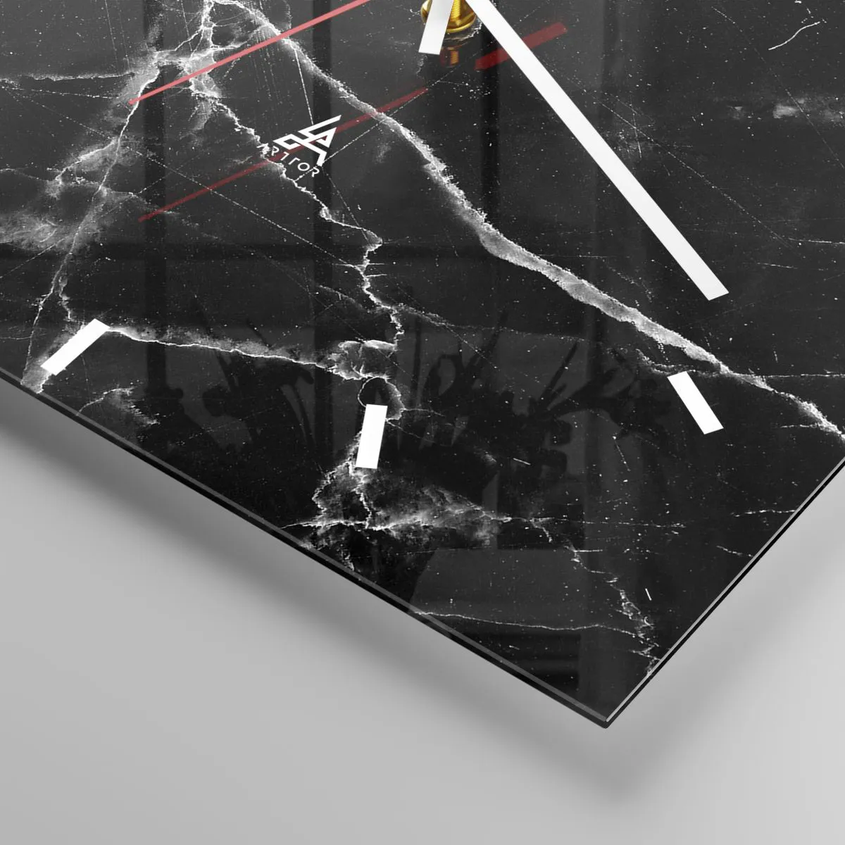 Wall clock - Clock on glass - The Secret Life of a Stone - 40x40 cm