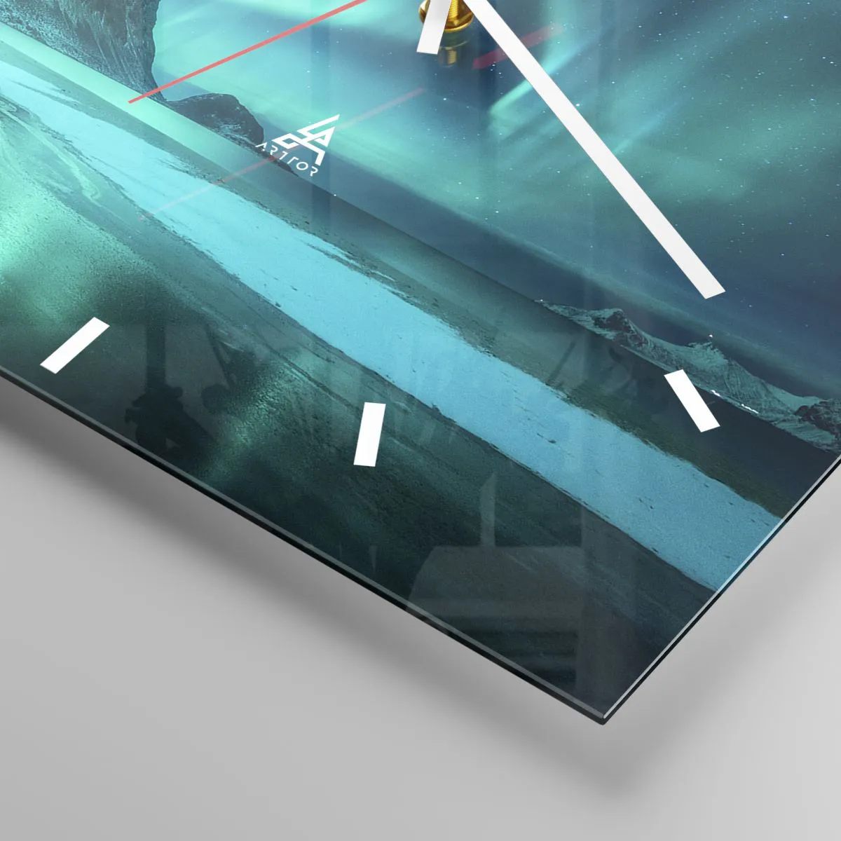 Wanduhr - Glasuhr - Wunder des Nordens - 40x40 cm