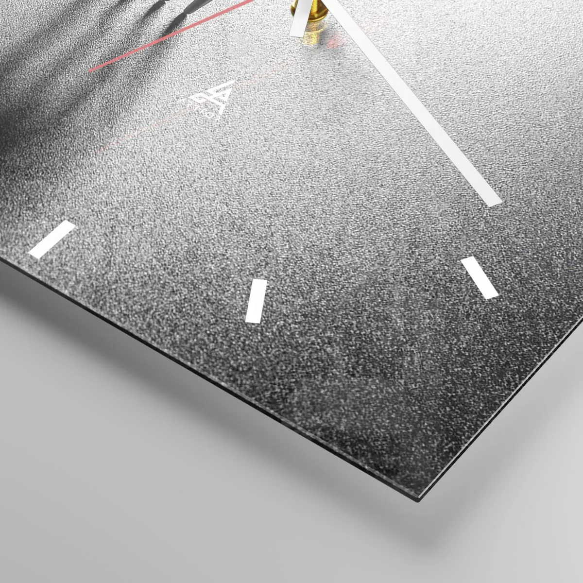 Reloj de pared - Reloj de vidrio - Una versión minimalista de un tenedor en blanco y negro con juego de sombras. - 30x30cm - Luz y sombra - Decoración de pared moderna para salón y dormitorio ARTTOR