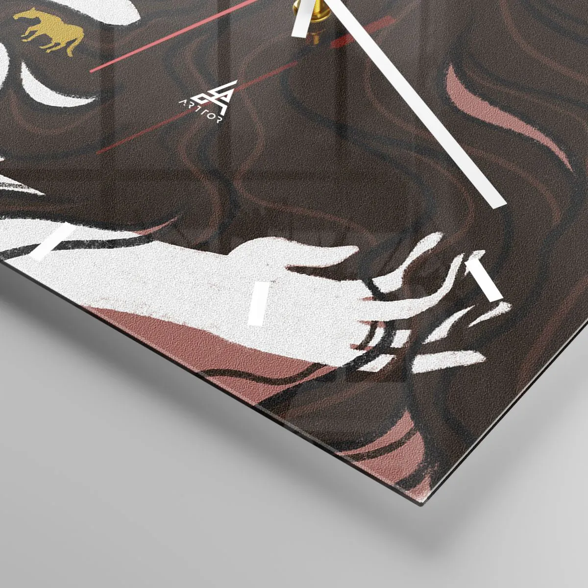 Ceas de perete - Ceas pe sticlă - Visul despre calul de aur - 30x30 cm