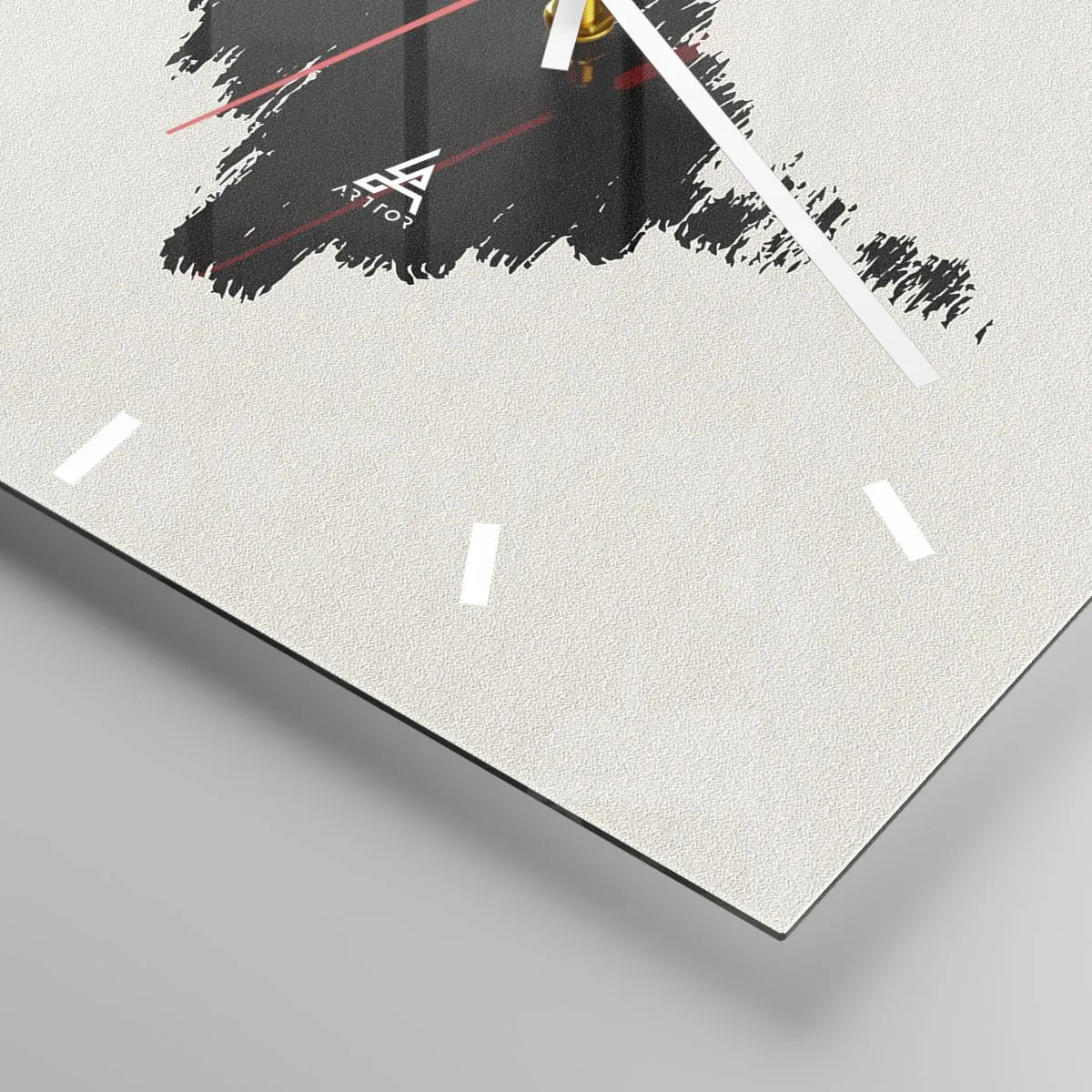 Zegar ścienny - Abstrakcyjny motyw przypominający falę dźwiękową w minimalistycznym stylu - 30x30cm - Drgania wyobraźni - Nowoczesna dekoracja ścienna do salonu i sypialni ARTTOR