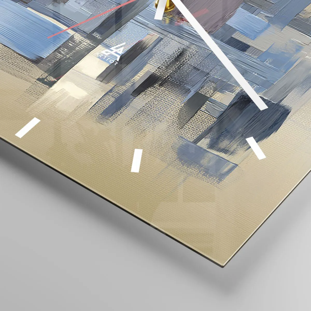 Wanduhr - Glasuhr - Blaue Konstruktion - 40x40 cm