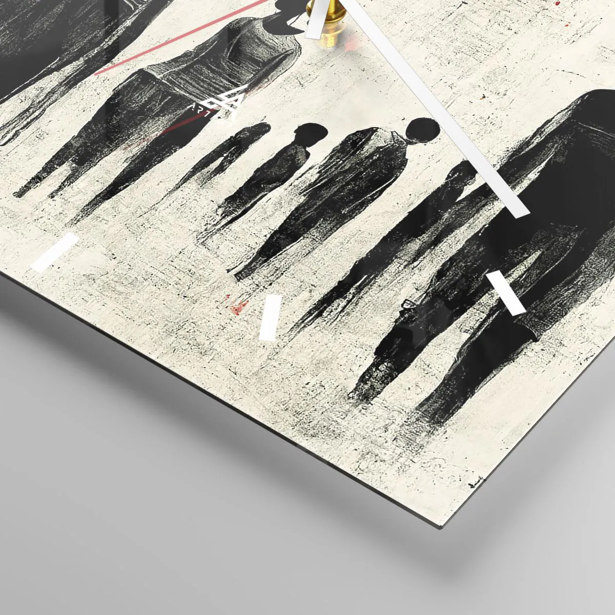 Wall clock - Clock on glass - Against Solitude - 40x40 cm