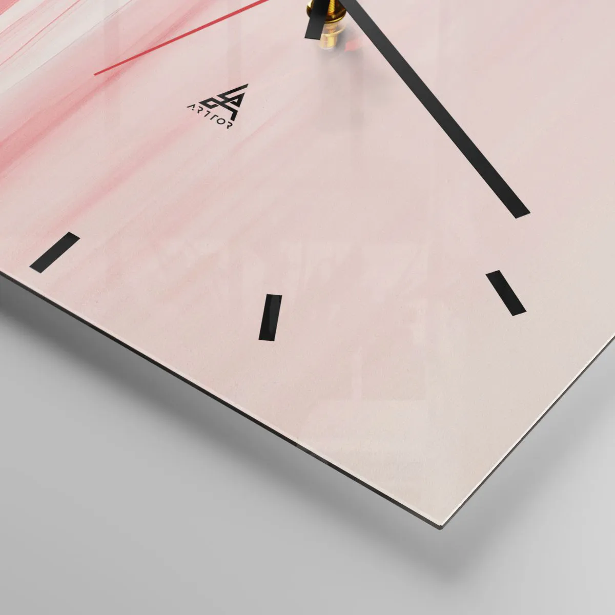 Ceas de perete - Ceas pe sticlă - Abstracție în zori - 30x30 cm