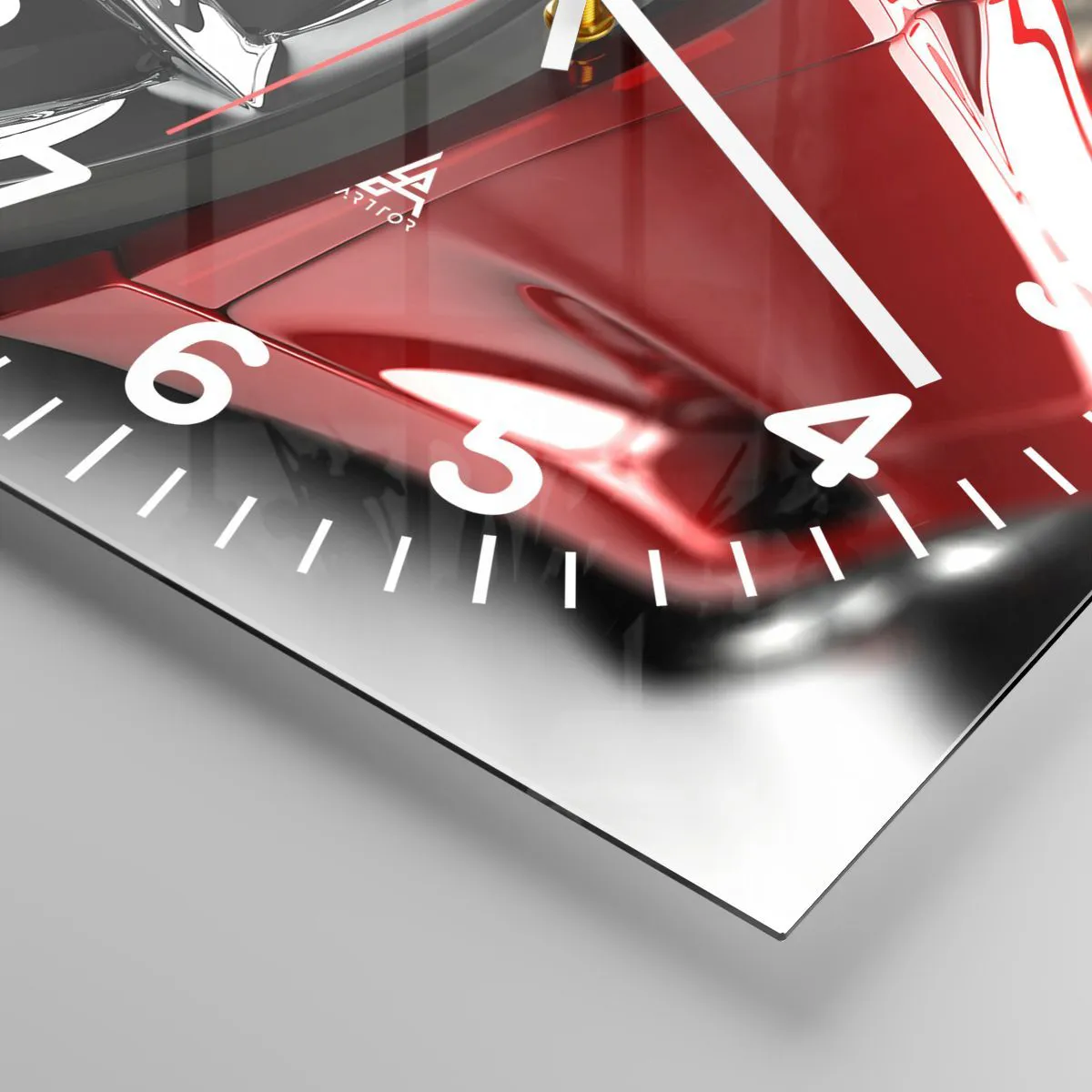 Ceas de perete - Ceas pe sticlă - Construit pentru viteză - 30x30 cm