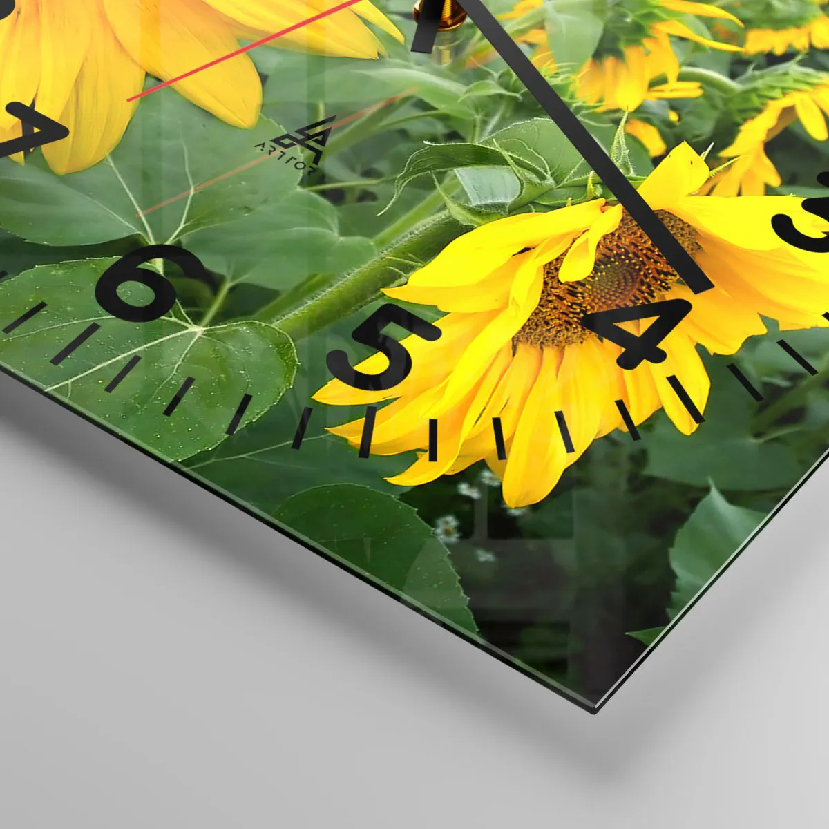 Relógio de parede - Relógio em vidro - Centenas de sóis brilharam - 30x30 cm