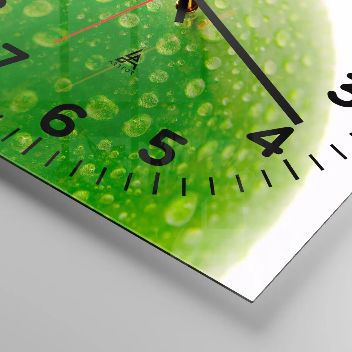 Ceas de perete - Ceas pe sticlă - Prospețime verde rece - 30x30 cm