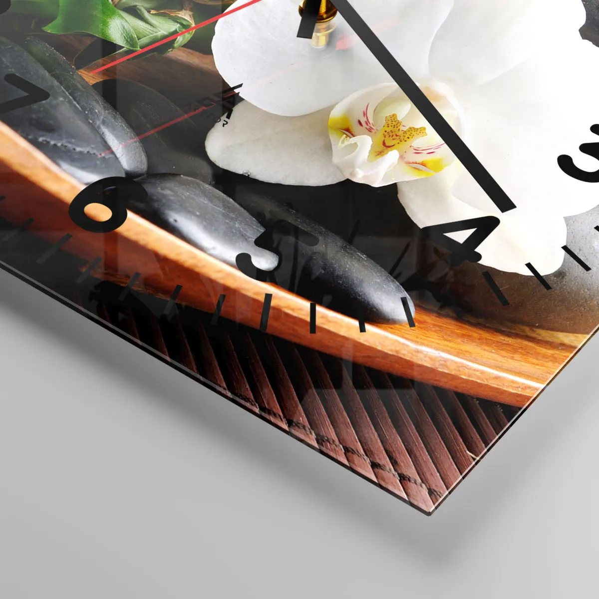 Wall clock - Clock on glass - Let Nature Touch You - 40x40 cm