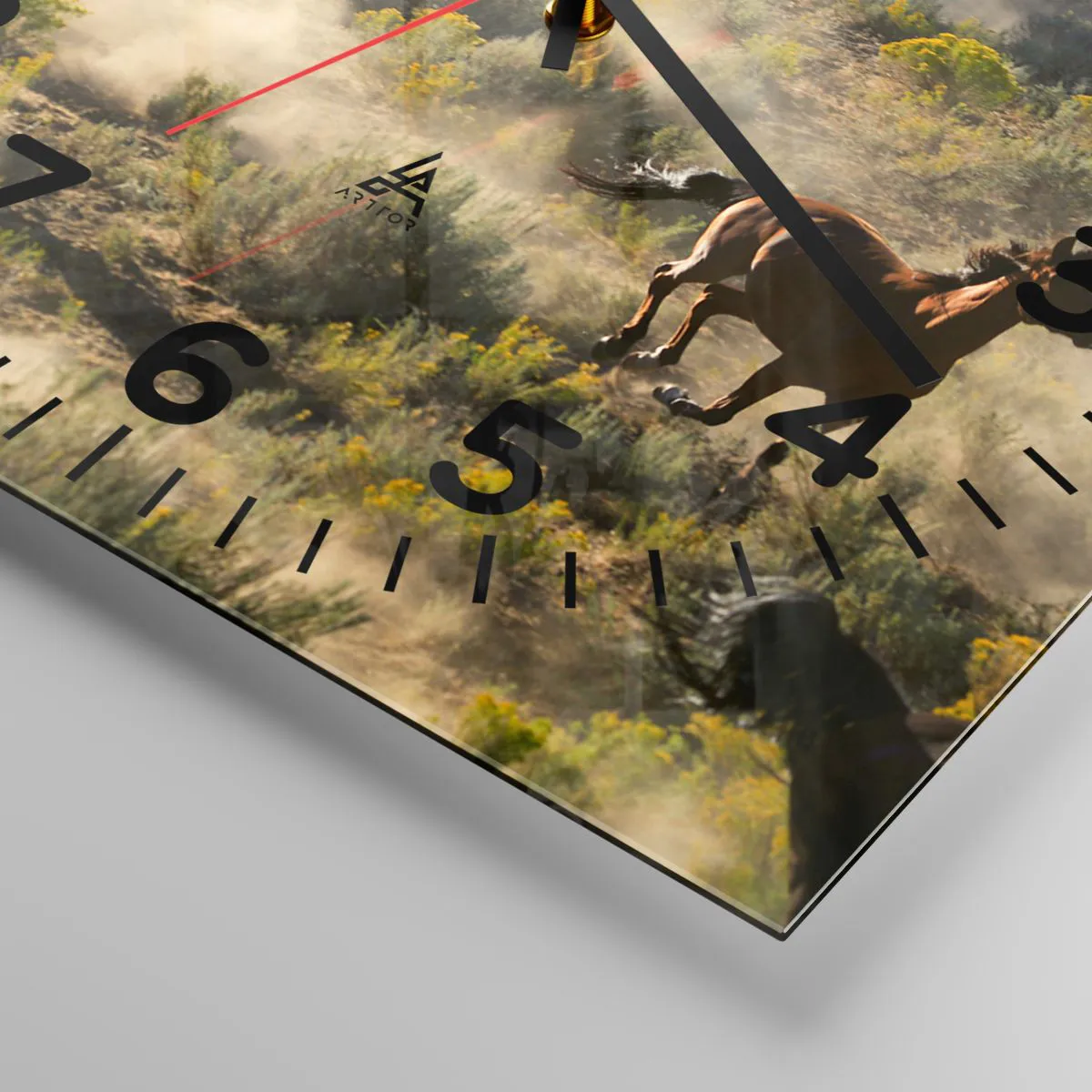 Wanduhr - Glasuhr - Rivalität – Freiheit oder männliche Stärke? - 30x30 cm