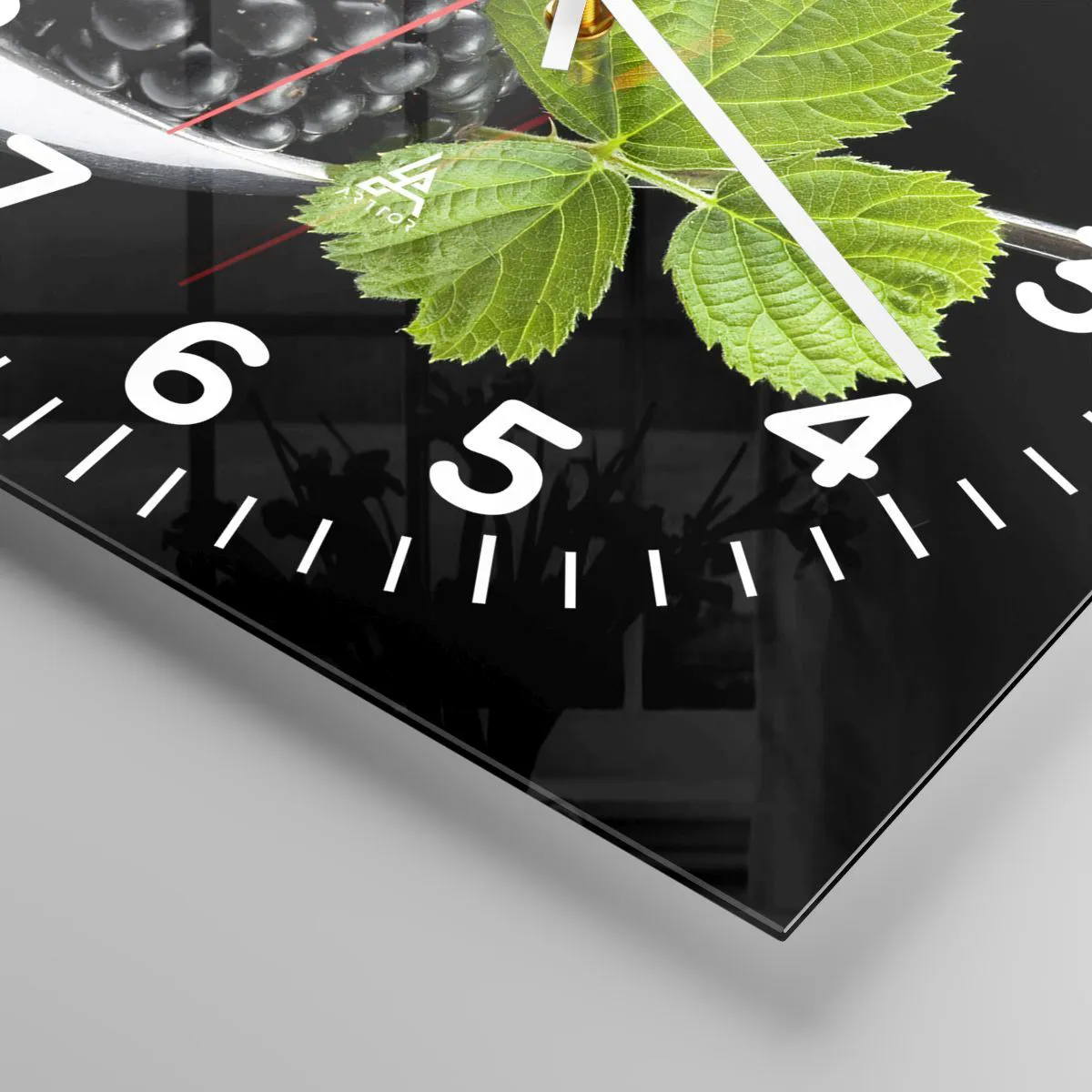 Ceas de perete - Ceas pe sticlă - Gustul prospețimii - 30x30 cm