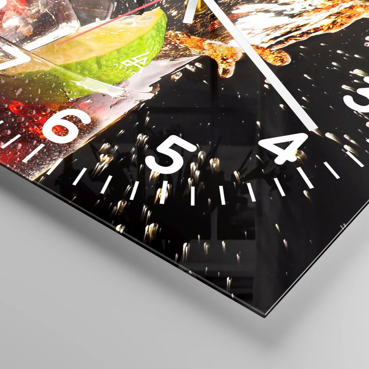 Reloj de pared - Reloj de vidrio - Alegría y energía colorida - 30x30 cm