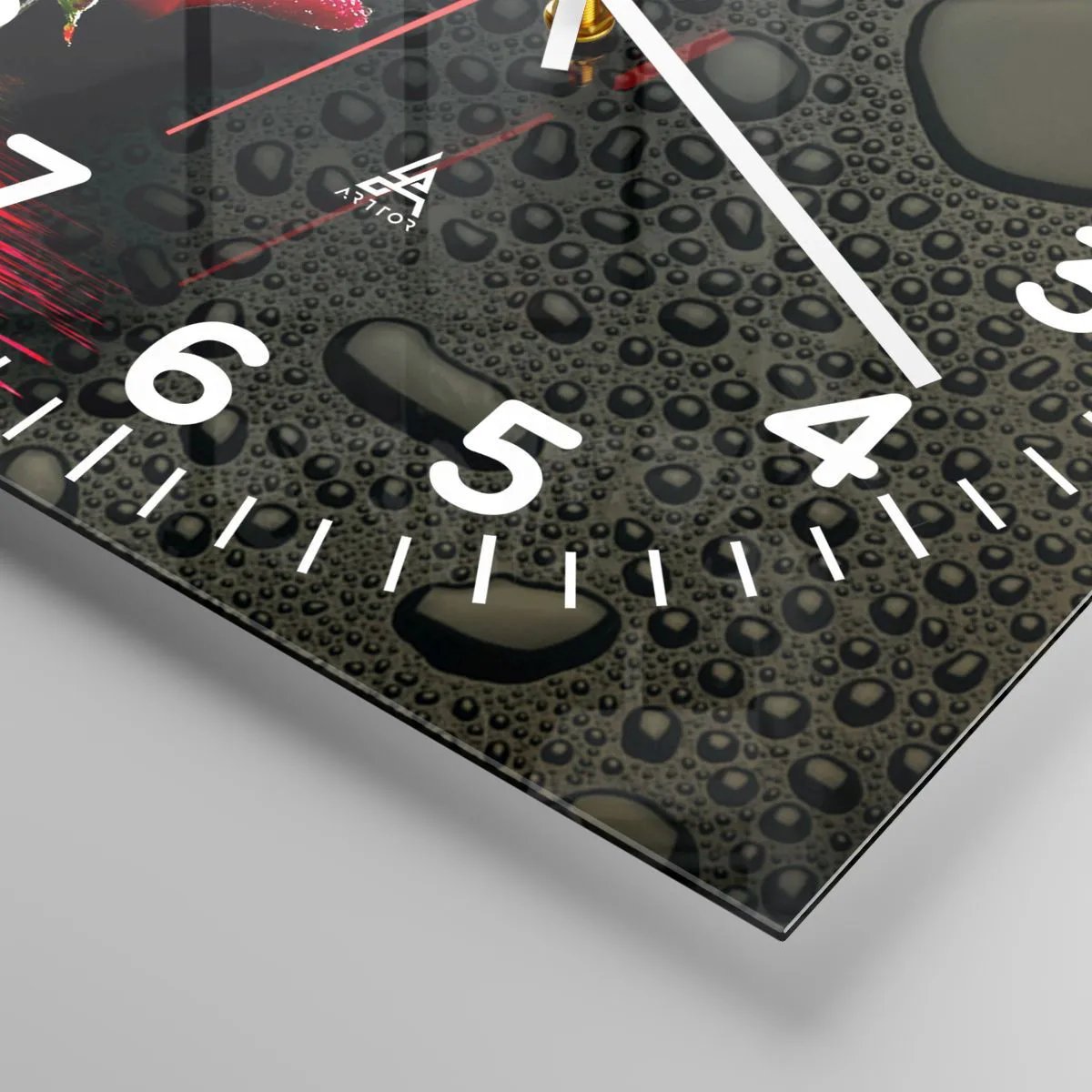 Vægur, Uret - Rød og sort - 30x30 cm