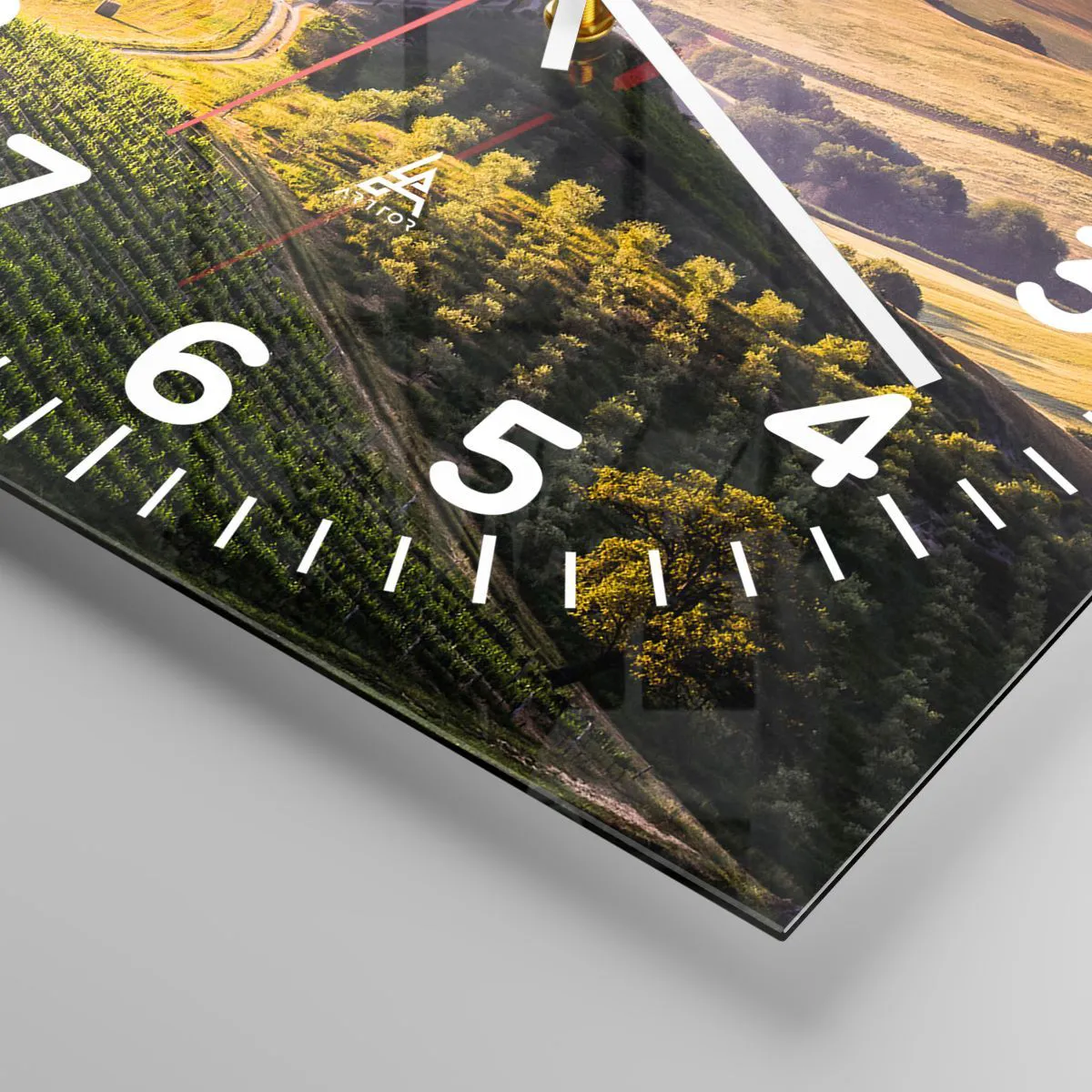 Orologio da parete - Orologio in Vetro - Arcadia: paesaggio toscano - 30x30 cm