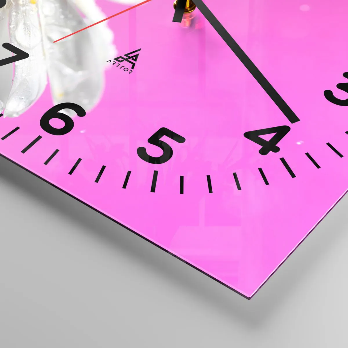 Ceas de perete - Ceas pe sticlă - Modestă în frumusețea ei - 40x40 cm