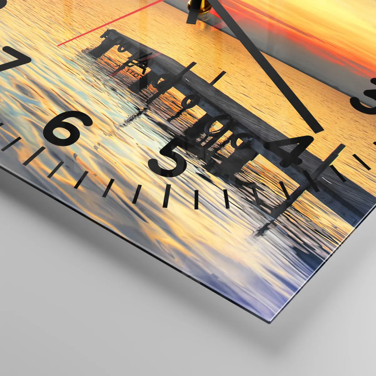 Wall clock - Clock on glass - Evening Returns - 30x30 cm