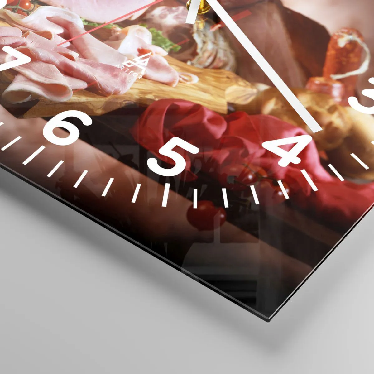 Relógio de parede - Relógio em vidro - Um sonho culinário com uma jarra - 30x30 cm