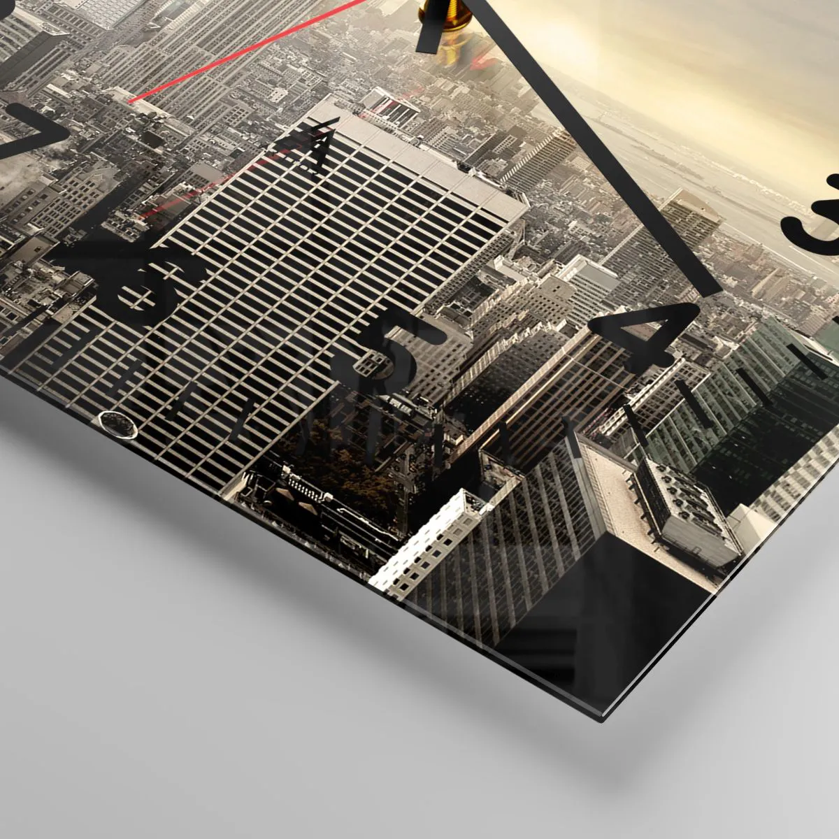 Nástěnné hodiny - New York utkaný z šedi - 30x30 cm