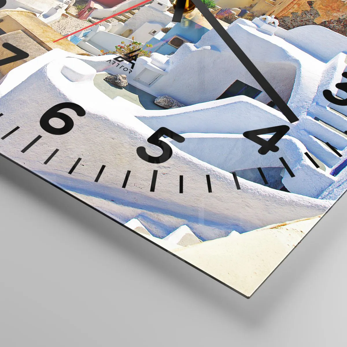 Wanduhr - Glasuhr - Der Traum vom griechischen Sommer - 30x30 cm