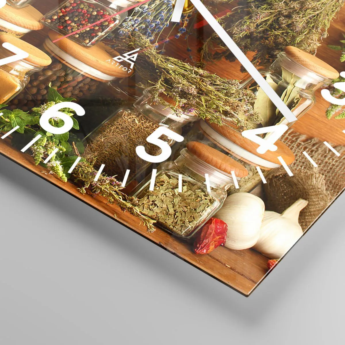 Ceas de perete - Ceas pe sticlă - Vrăjitorie de bucătărie - 30x30 cm