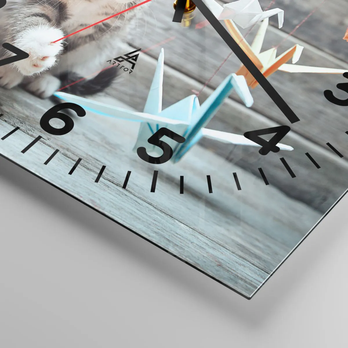 Väggklocka - Klocka på glas - Första lektionen - 40x40 cm