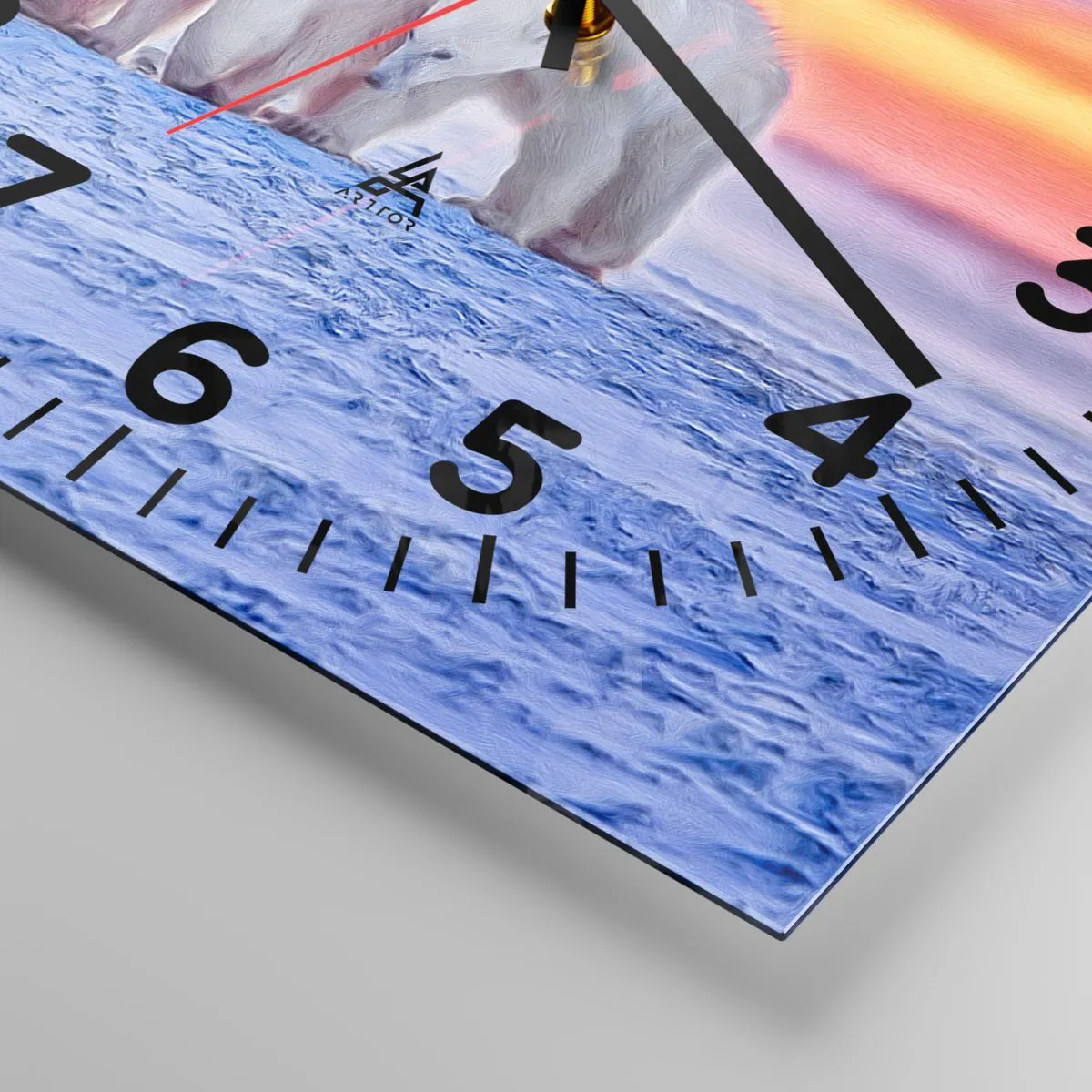 Wanduhr - Glasuhr - Familienwärme ist genug - 40x40 cm