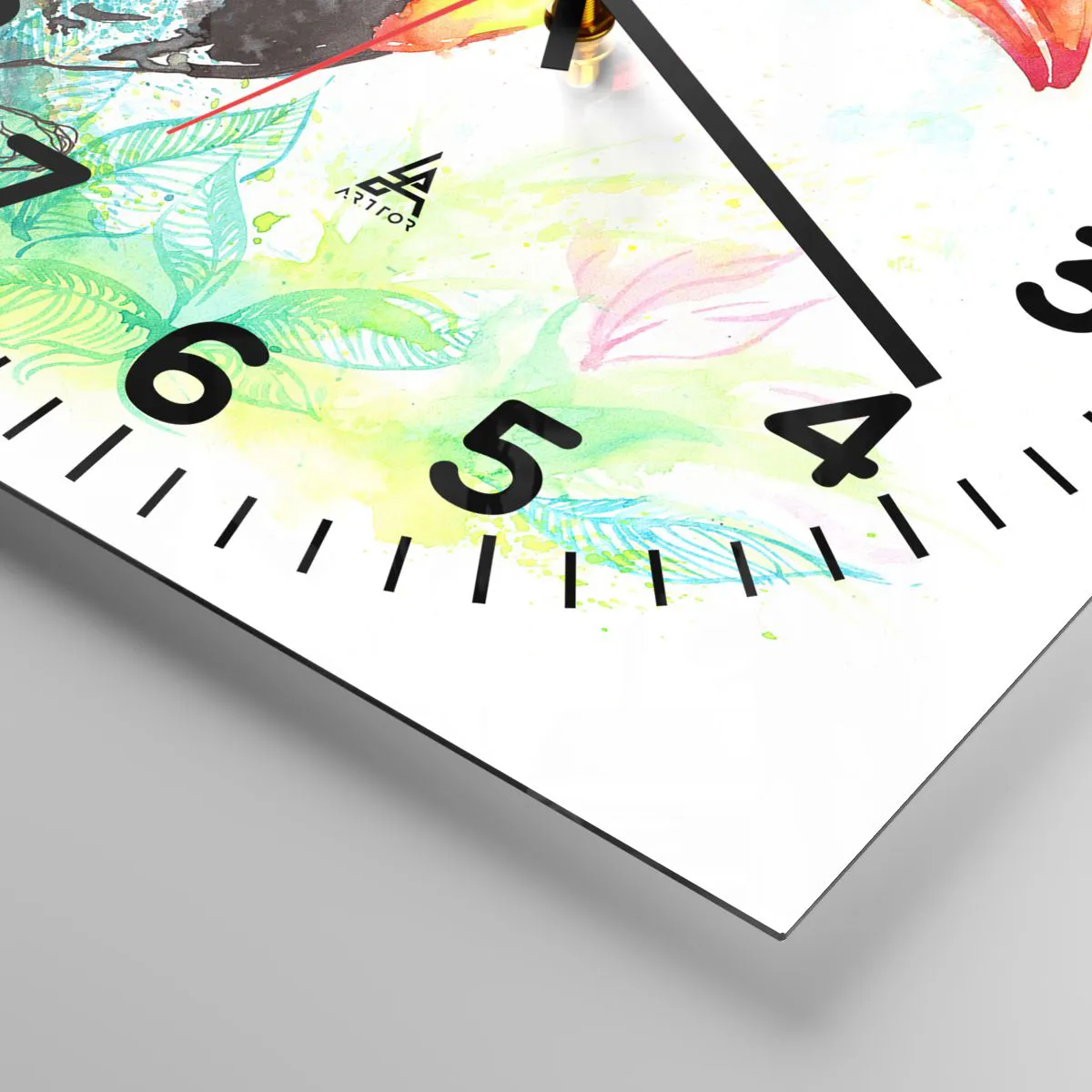 Reloj de pared - Reloj de vidrio - Colorido como América del Sur - 40x40 cm