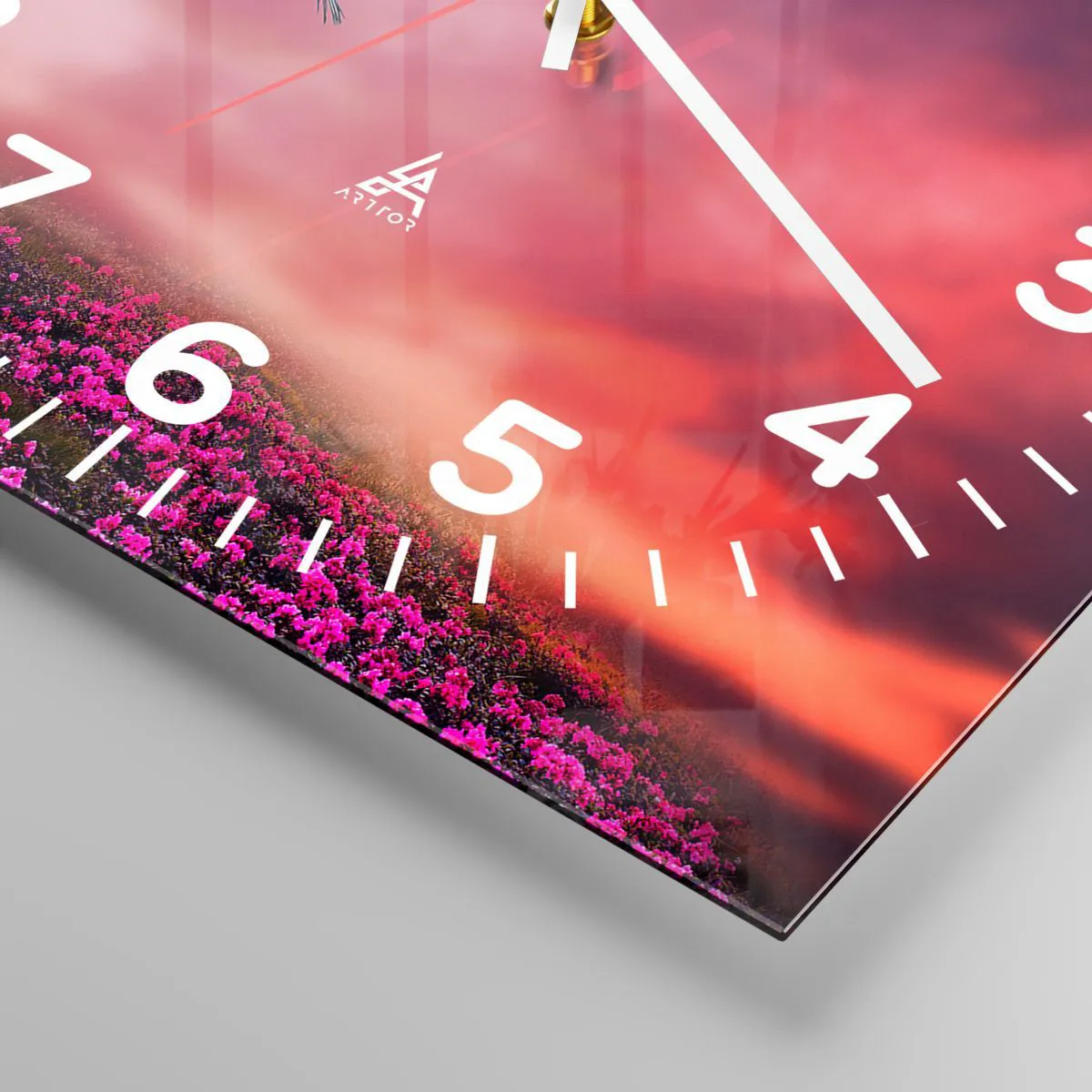 Ceas de perete - Ceas pe sticlă - Invitație la cină - 30x30 cm