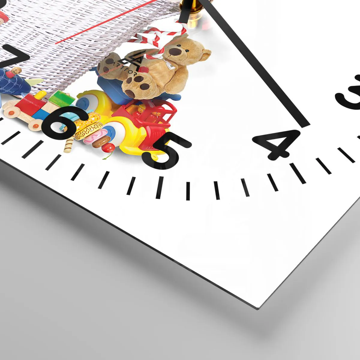 Ceas de perete - Ceas pe sticlă - Comorile micuțului - 40x40 cm