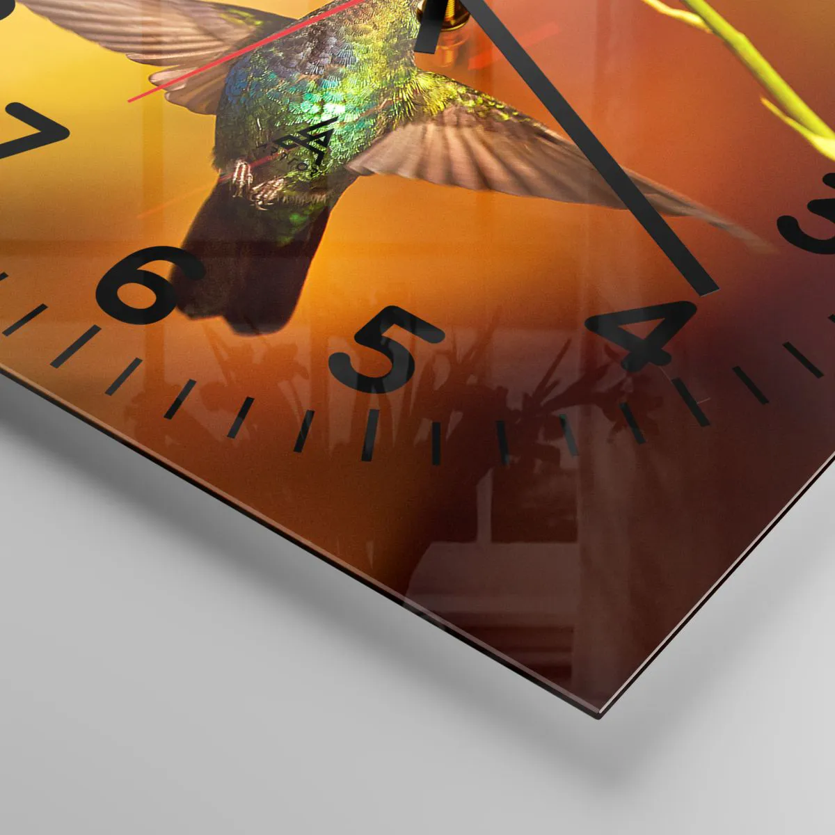 Väggklocka - Klocka på glas - Ljusbud enligt Mayafolket - 30x30 cm