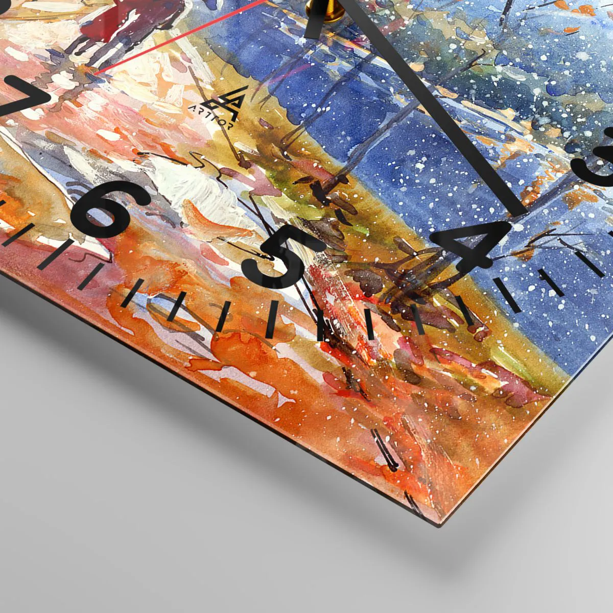 Ceas de perete - Ceas pe sticlă - Împreună până la limita de timp - 30x30 cm