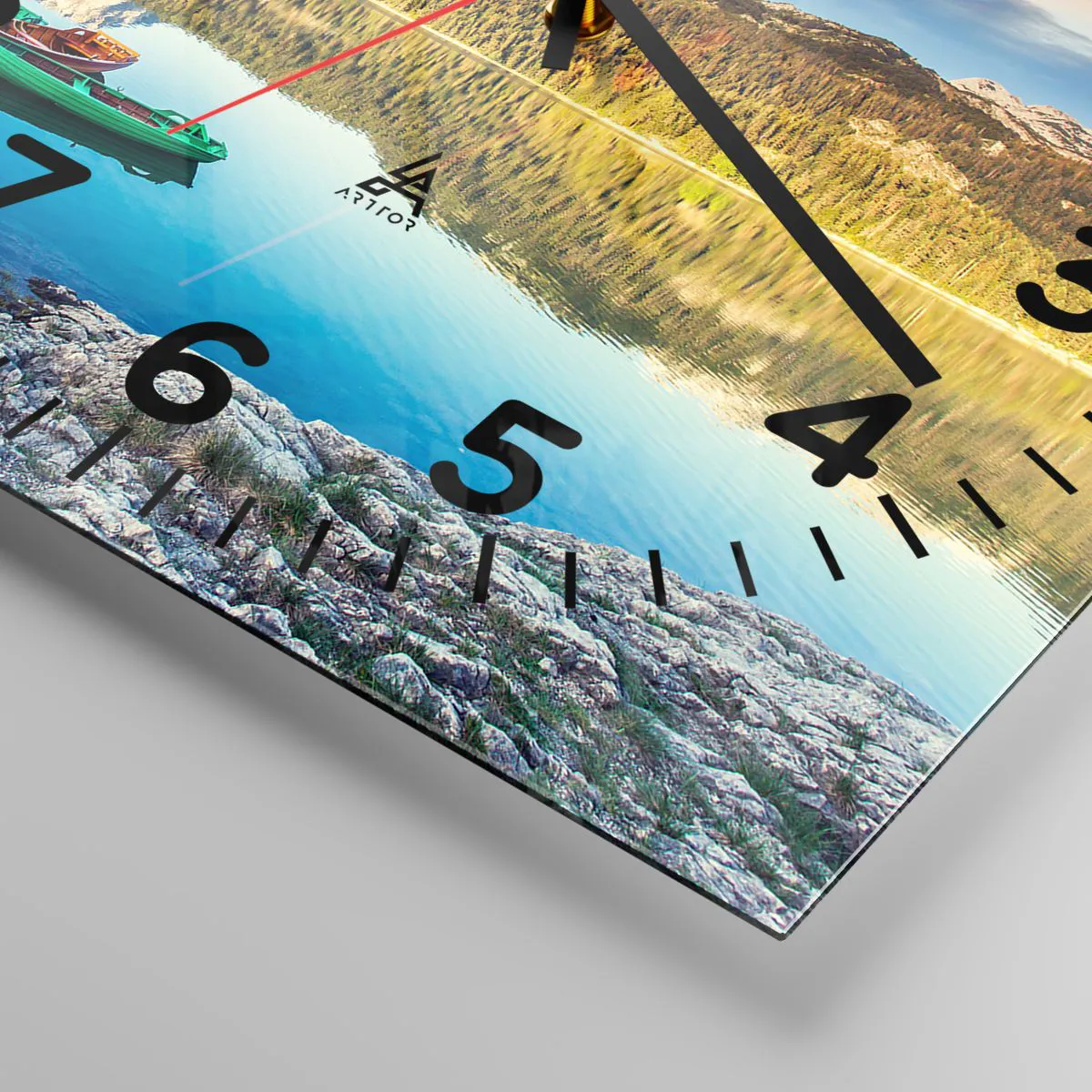 Ceas de perete - Ceas pe sticlă - Spre o apă netedă ca o oglindă - 40x40 cm