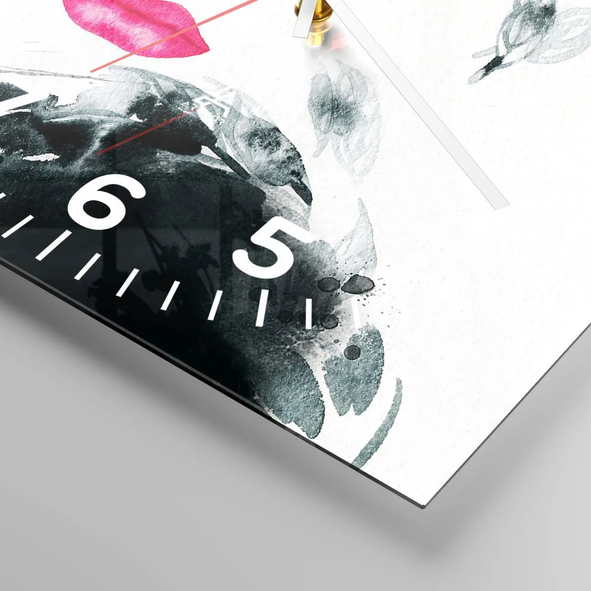 Wall clock - Clock on glass - Watch out for Femme Fatale! - 30x30 cm