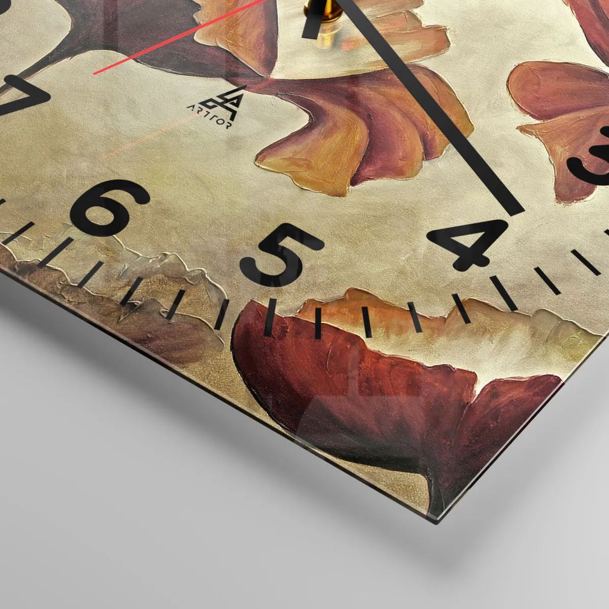 Wall clock - Clock on glass - Piece of Meadow - 40x40 cm
