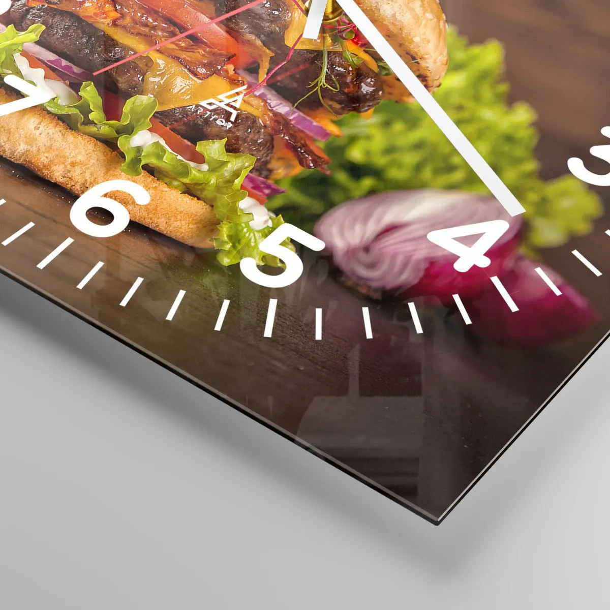 Wall clock - Clock on glass - Forbidden Fruit - 40x40 cm