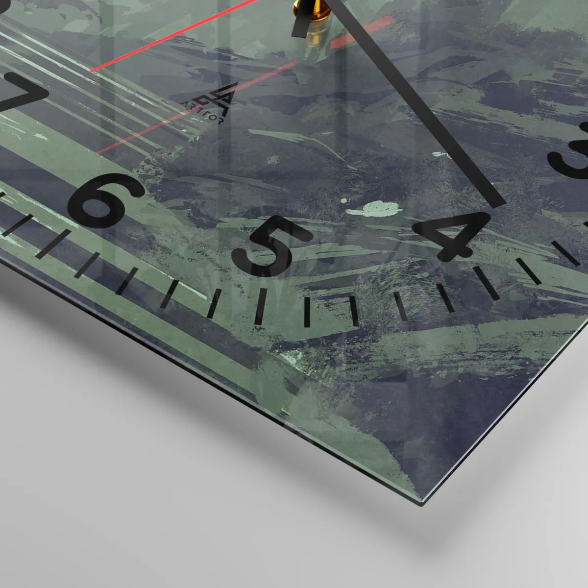 Ceas de perete - Ceas pe sticlă - Războinicul lunii roșii - 30x30 cm