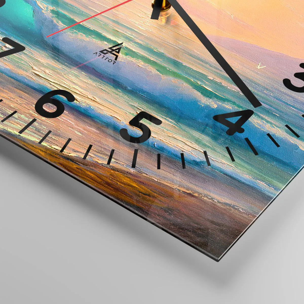 Horloge murale - Pendule murale - Le chant turquoise des vagues - 30x30 cm