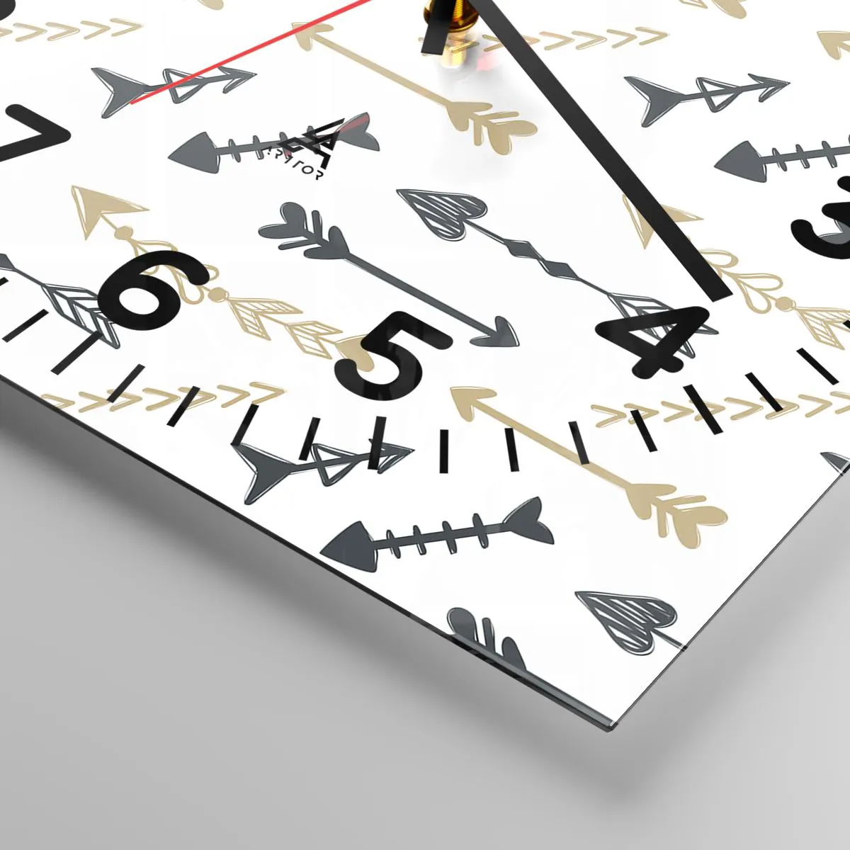 Ceas de perete - Ceas pe sticlă - Visul arcașului - 40x40 cm