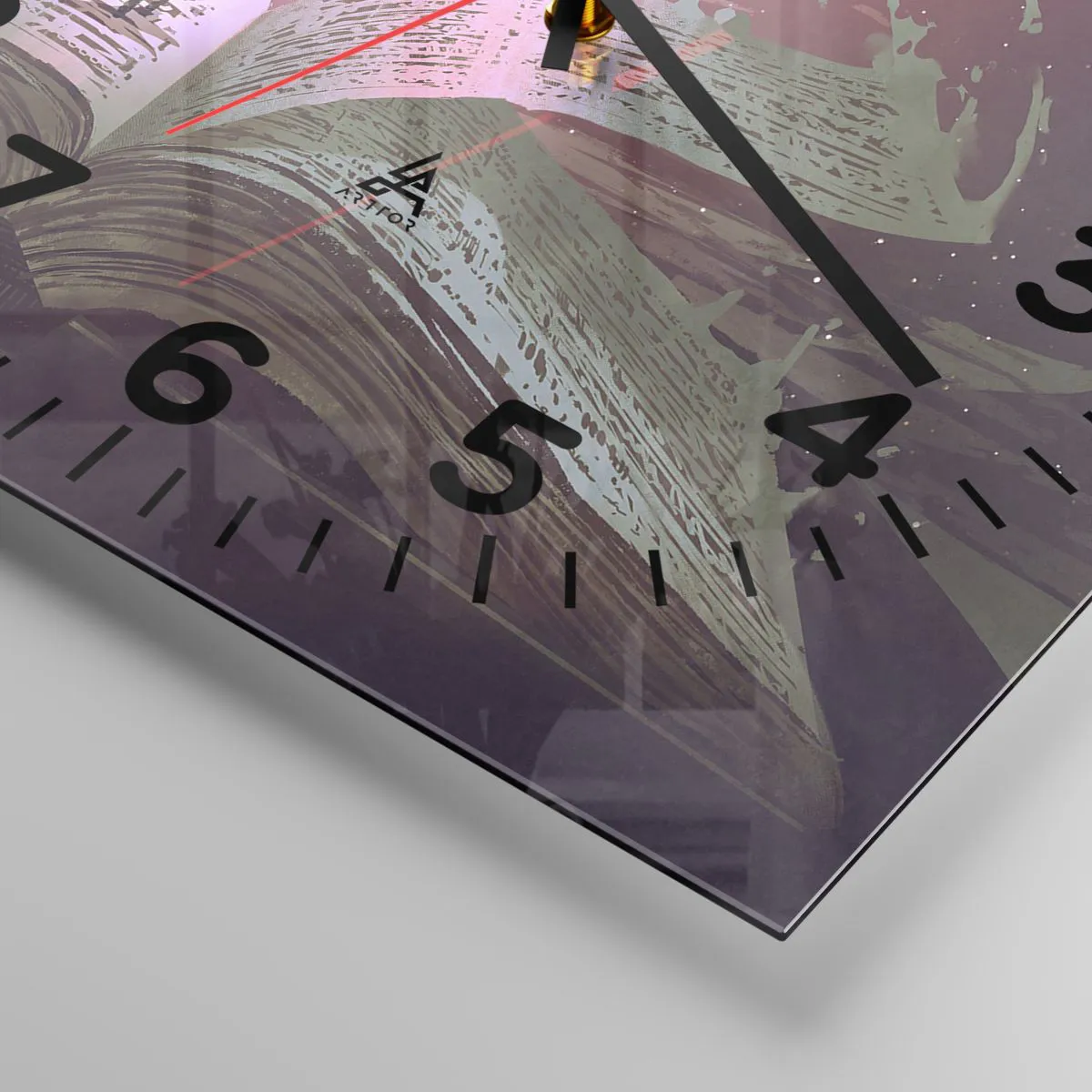 Ceas de perete - Ceas pe sticlă - O invitație către o altă lume - citiți! - 30x30 cm