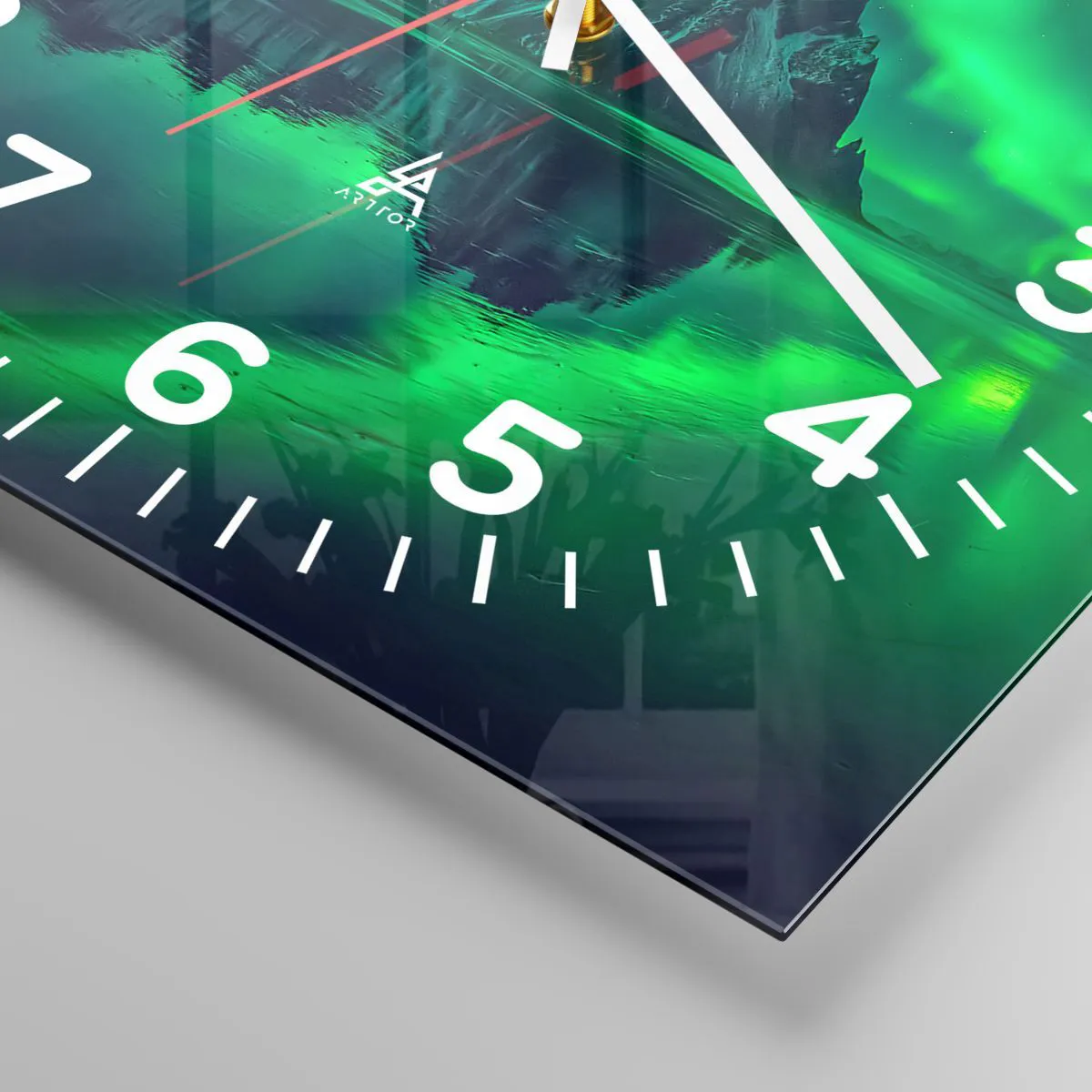 Relógio de parede - Relógio em vidro - Nos braços da aurora - 40x40 cm