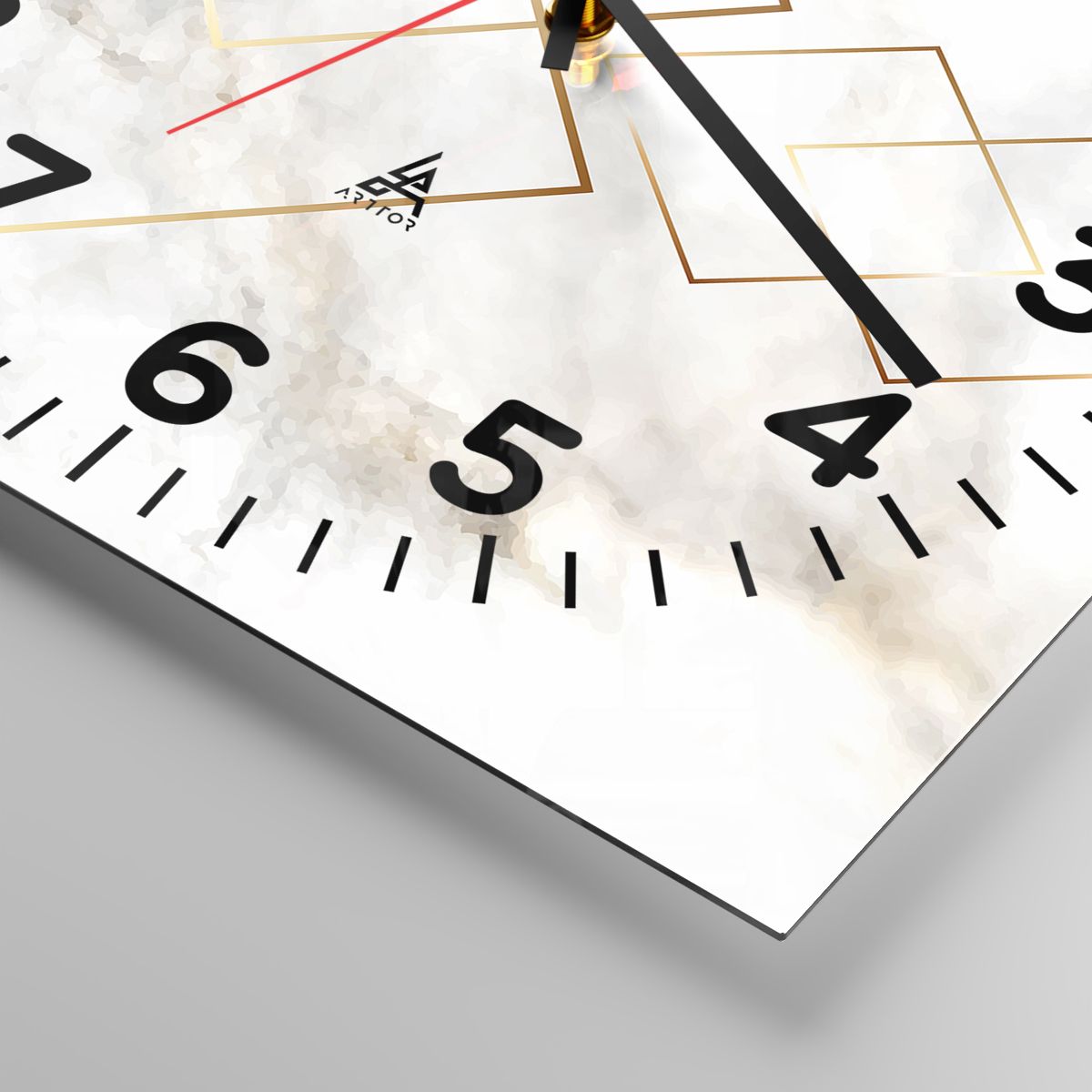 Orologio da parete Arttor - Vista sull'infinito - Quadrante con trattini,  Forma: Quadrato - 40x40 cm - Astrazione, Arte, Marmo