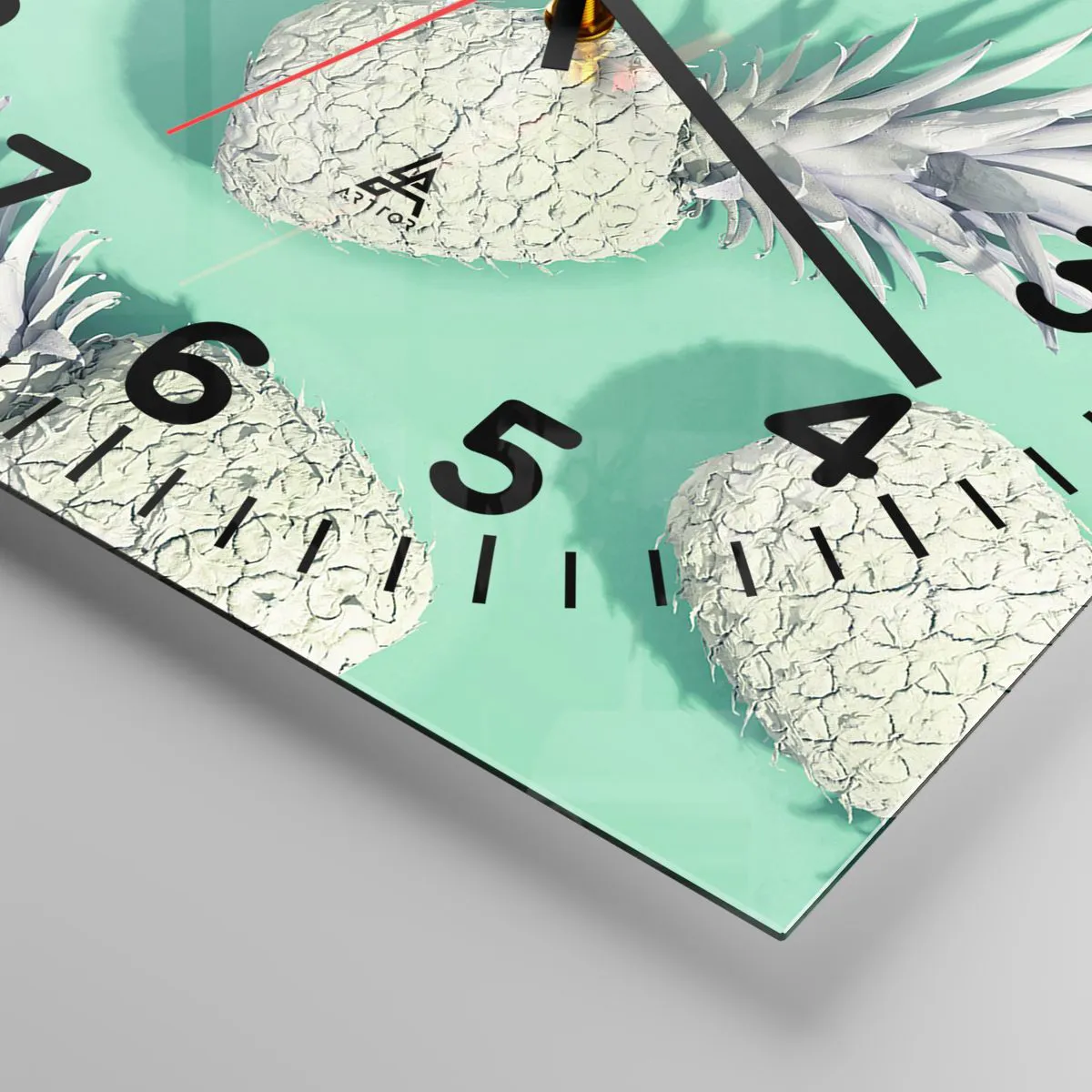 Ceas de perete - Ceas pe sticlă - Merge bine cu mentă - 30x30 cm