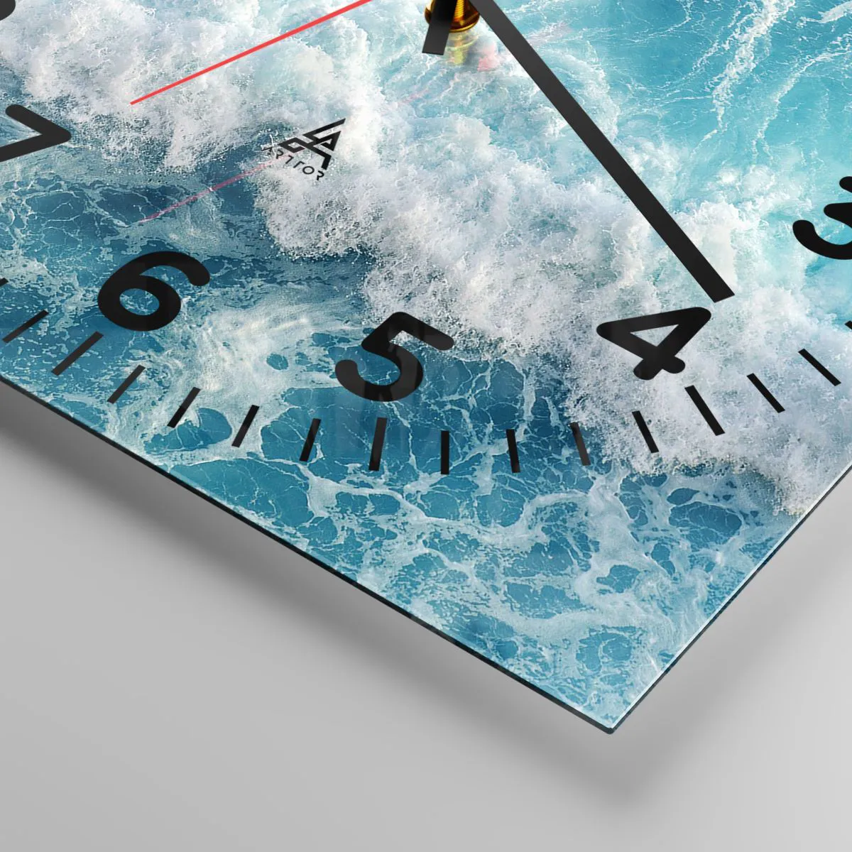 Wanduhr - Glasuhr - Freudig und springend - 40x40 cm