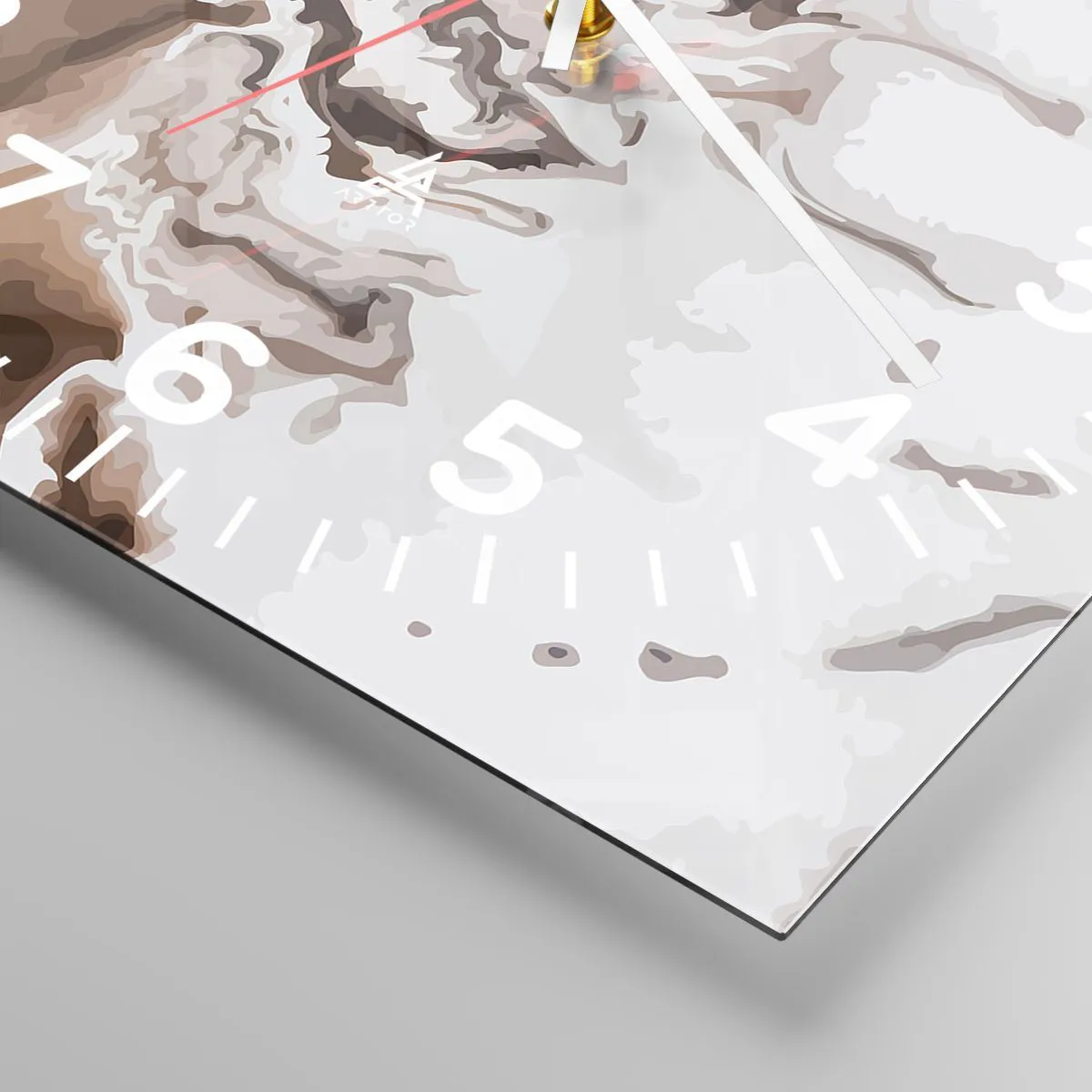 Wanduhr - Glasuhr - Farbkontrast - 40x40 cm